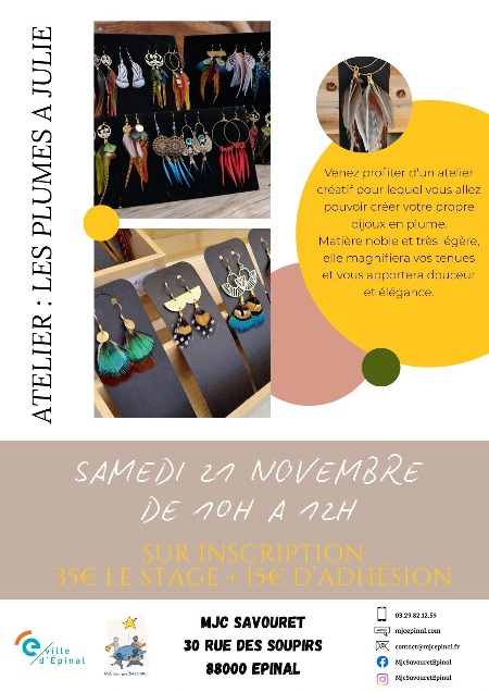 Atelier : Les plumes à Julie