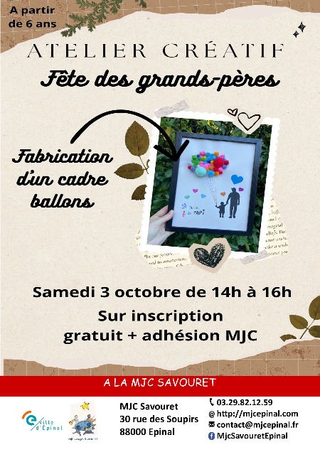 Atelier créatif : Fête des grands-pères