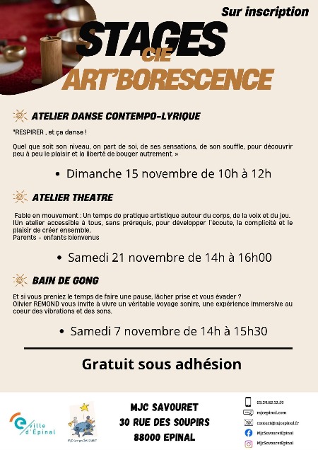 Stages CIE ART'BORESCENCE Novembre
